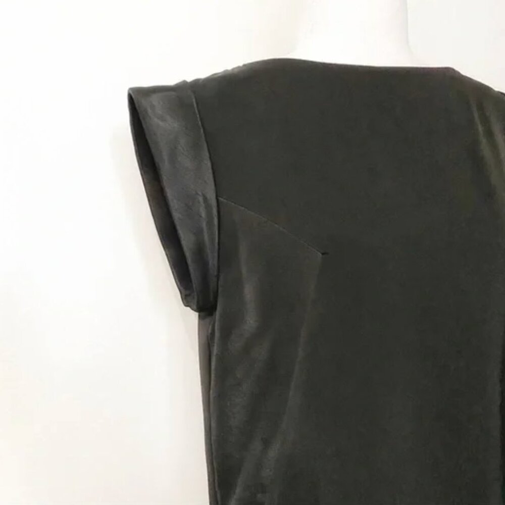 CAMEO BLACK PANELLED SHORT ROLLED SLEEVE SHIFT FORMAL DRESS - S - Picture 5 of 9